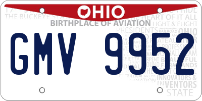 OH license plate GMV9952