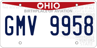 OH license plate GMV9958