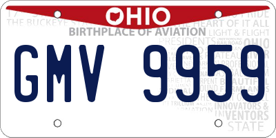 OH license plate GMV9959
