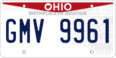 OH license plate GMV9961