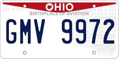 OH license plate GMV9972