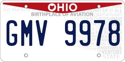 OH license plate GMV9978
