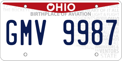 OH license plate GMV9987