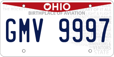 OH license plate GMV9997