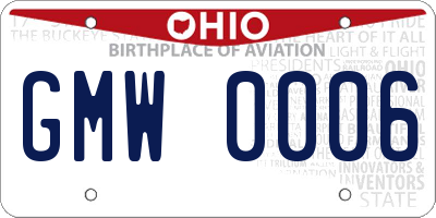 OH license plate GMW0006