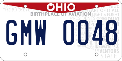 OH license plate GMW0048