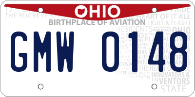 OH license plate GMW0148
