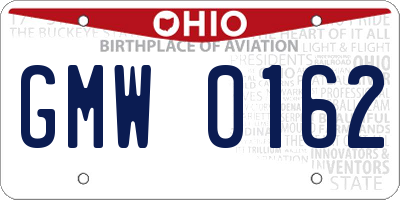 OH license plate GMW0162
