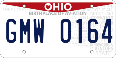 OH license plate GMW0164