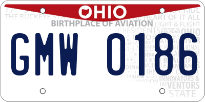 OH license plate GMW0186