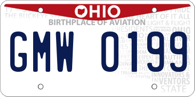 OH license plate GMW0199