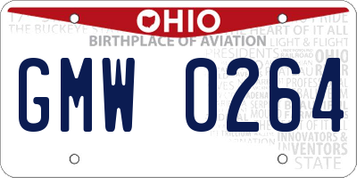 OH license plate GMW0264