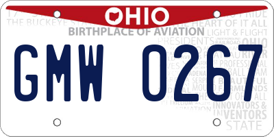 OH license plate GMW0267