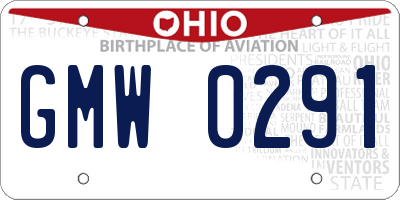OH license plate GMW0291