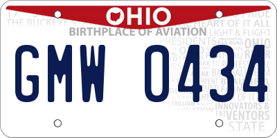 OH license plate GMW0434
