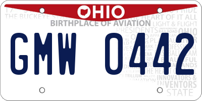 OH license plate GMW0442