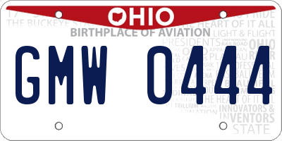 OH license plate GMW0444