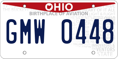 OH license plate GMW0448