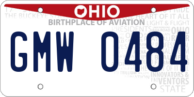 OH license plate GMW0484