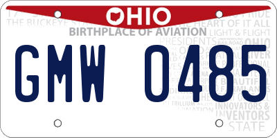 OH license plate GMW0485