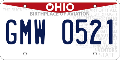 OH license plate GMW0521