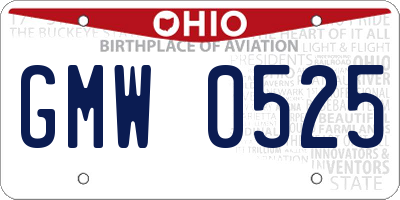 OH license plate GMW0525