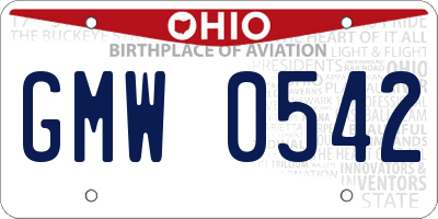 OH license plate GMW0542