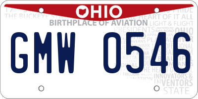 OH license plate GMW0546