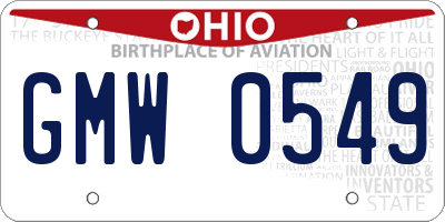 OH license plate GMW0549