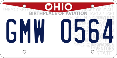 OH license plate GMW0564