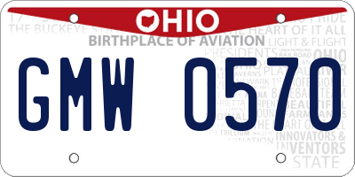 OH license plate GMW0570