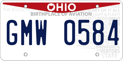 OH license plate GMW0584