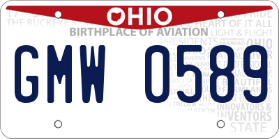 OH license plate GMW0589