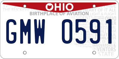 OH license plate GMW0591