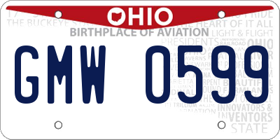 OH license plate GMW0599