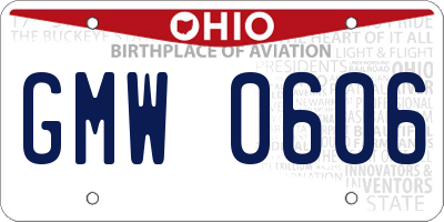 OH license plate GMW0606