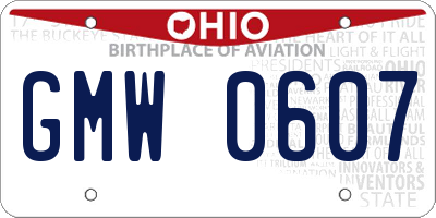 OH license plate GMW0607