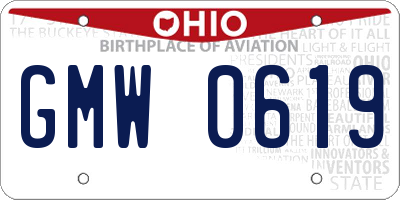 OH license plate GMW0619