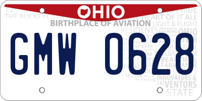 OH license plate GMW0628