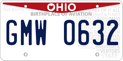 OH license plate GMW0632