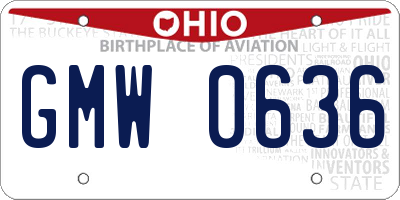 OH license plate GMW0636