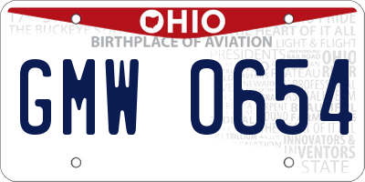 OH license plate GMW0654