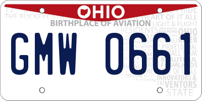 OH license plate GMW0661