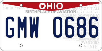 OH license plate GMW0686