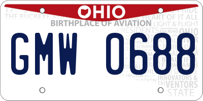 OH license plate GMW0688
