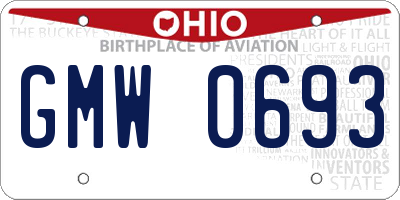 OH license plate GMW0693
