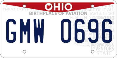 OH license plate GMW0696