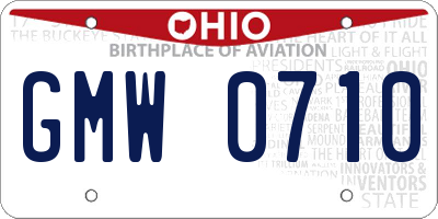 OH license plate GMW0710