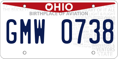 OH license plate GMW0738