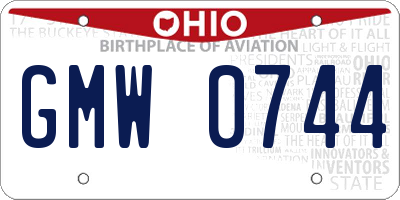 OH license plate GMW0744